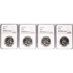 Lot of 1957-1960 Proof Franklin Half Dollar Coins NGC PF66