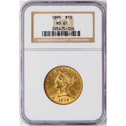 1895 $10 Liberty Head Eagle Gold Coin NGC MS61