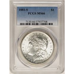 1881-S $1 Morgan Silver Dollar Coin PCGS MS66