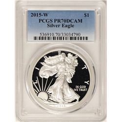 2015-W $1 Proof American Silver Eagle Coin PCGS PR70DCAM