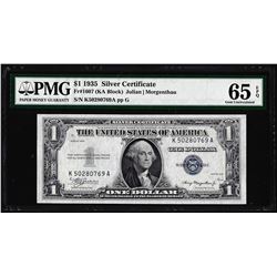 1935 $1 Silver Certificate Note Fr.1607 PMG Gem Uncirculated 65EPQ
