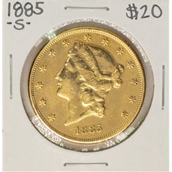 1885-S $20 Liberty Head Double Eagle Gold Coin