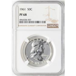 1961 Franklin Half Dollar Coin NGC PF68