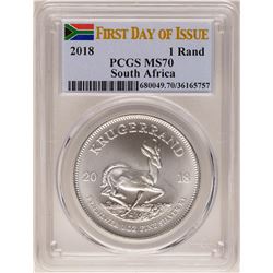 2018 South Africa Krugerrand Silver Coin PCGS MS70 First Issue