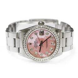 Rolex Ladies DateJust Stainless Steel 31mm MOP Diamond Dial Watch