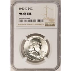 1953-D Franklin Half Dollar Coin NGC MS65FBL