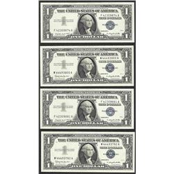 Lot of (4) 1957A/1957B $1 Silver Certificate Notes
