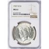 Image 1 : 1927-D $1 Peace Silver Dollar Coin NGC MS61