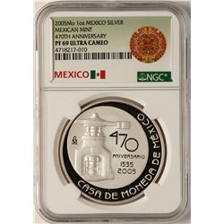 2005Mo Mexican Mint 470th Anniversary Silver Medal NGC PF69 Ultra Cameo