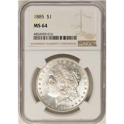 1885 $1 Morgan Silver Dollar Coin NGC MS64