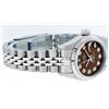 Image 5 : Rolex Ladies Stainless Steel Brown Diamond Quickset Datejust Wristwatch