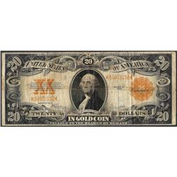 1922 $20 Gold Certificate Note