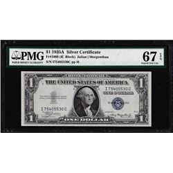 1935A $1 Silver Certificate Note Fr.1608 PMG Superb Gem Uncirculated 67EPQ