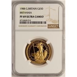 1988 Great Britain 50 Pounds Britannia Gold Coin NGC PF69 Ultra Cameo