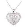 Image 2 : 14KT White Gold 0.50 ctw Diamond Heart Shaped Pendant with Chain