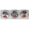 Image 1 : 3 COLORIZED AMERICAN SILVER EAGLES