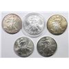 Image 1 : FIVE AMERICAN SIVLER EAGLES