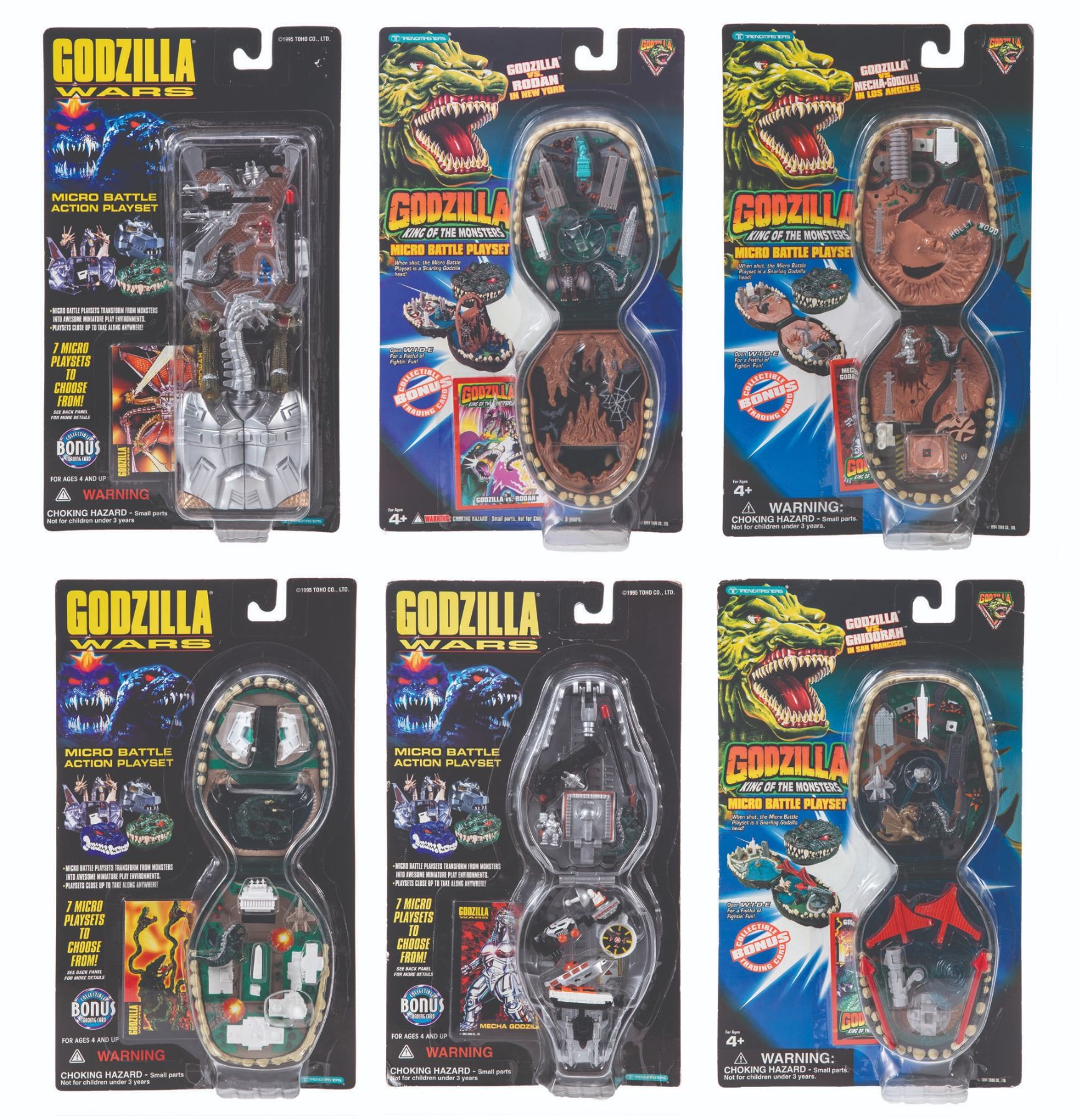 Trendmasters GODZILLA WARS Carded Sets Lot of 6
