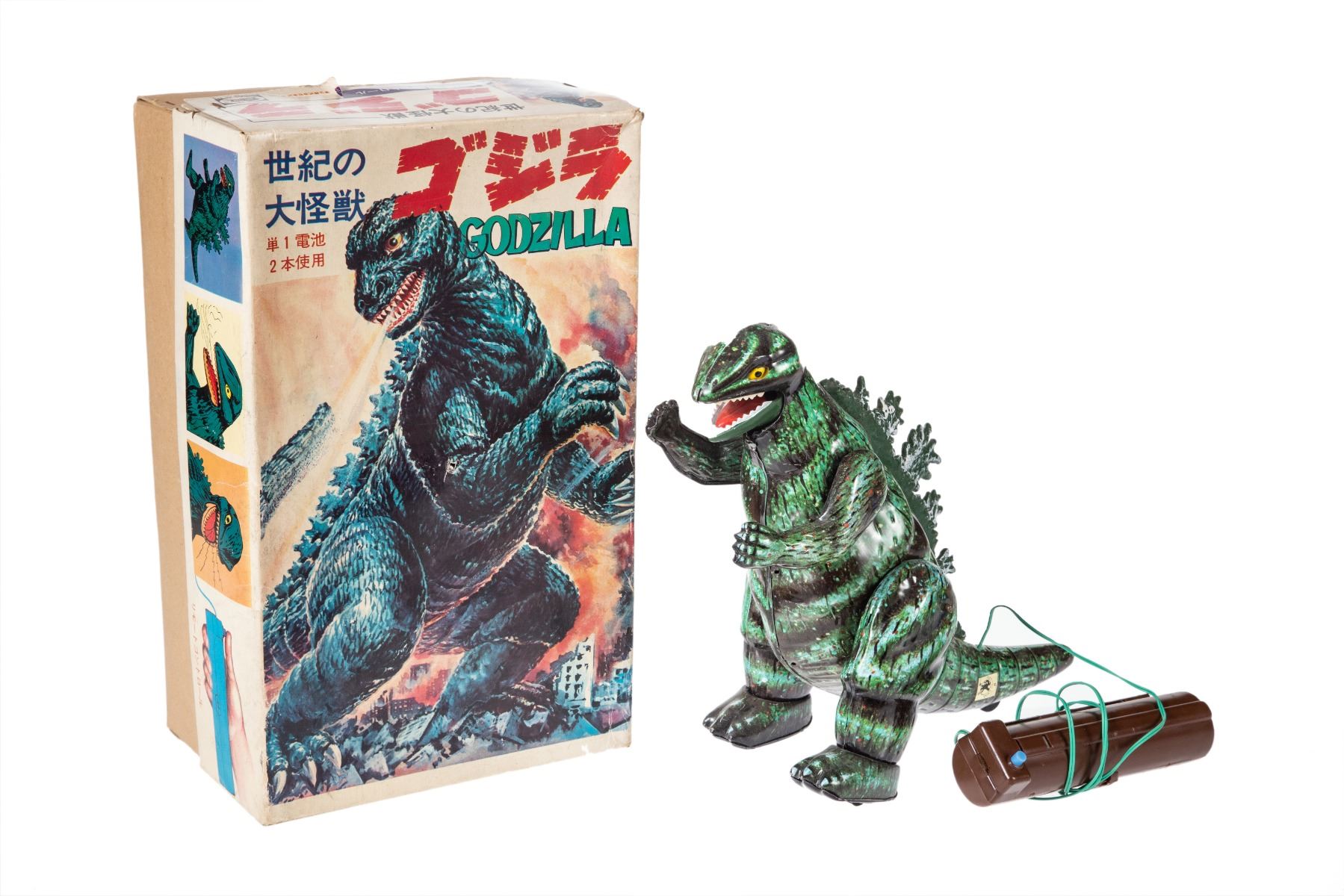 Bullmark Tin Litho Remote Control GODZILLA 1st Issue Toy in Box