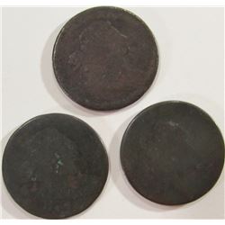 3-Partial Date Draped Bust Large  Cents AG/Fair
