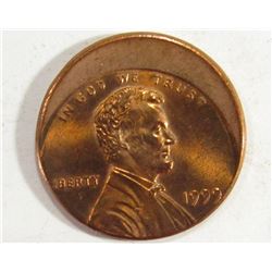 Off Center 1999 Lincoln Cent Error Coin