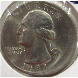 Off Center 1985 Washington Qtr Error Coin
