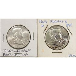 1963, 1963-D Franklin Half Dollars