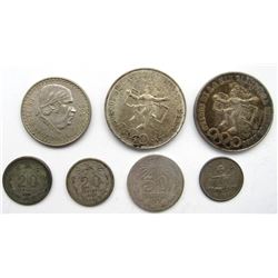 2- 1968 MEXICO 25 PESOS, (.720 SILVER) CIRCS, 1921