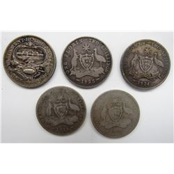 5 - AUSTRALIAN "GR BRIT" SILVER ONE FLORIN TWO