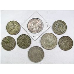 8-MEXICO SILVER COINS: