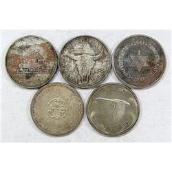 5-CANADA SILVER DOLLARS: