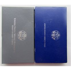 1991 MT RUSHMORE 2 COIN UNC SET;