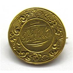 $2.50 GOLD LIBERTY LOVE TOKEN PIN