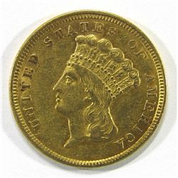 1854 $3 INDIAN PRINCESS GOLD COIN