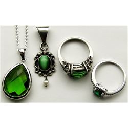 STERLING SILVER JEWELRY LOT: (1)NECKLACE &