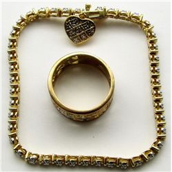 FLASHY STELRING RING AND BRACELET. LOOKS NEW!