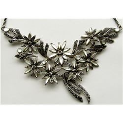 ANTIQUE STERLING FLOWER NECKLACE