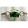 Image 1 : ANTIQUE STERLING BRACELET WITH LARGE GREEN