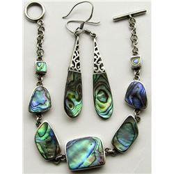 STERLING ABILONE/SHEASHELL BRACELET AND
