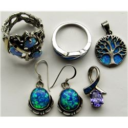 METALLIC STERLING JEWELRY LOT: (2)PENDANTS,