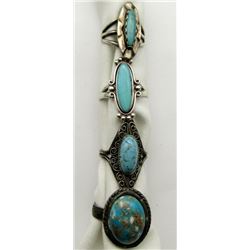 4-MODERN RINGS WITH TURQUOISE-LIKE STONES