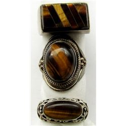 3-MEN/WOMENS TIGER EYE RINGS