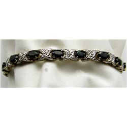 GORGEOUS STERLING BLACK ONYX & CZ BRACELET