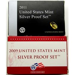 2009 & 2011 U.S. MINT SILVER PROOF SETS