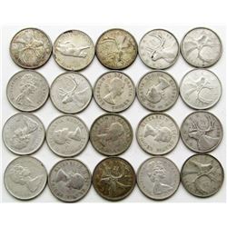 LOT of 20 CANADA SILVER QUARTERS