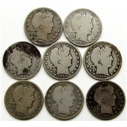 8 BARBER HALF DOLLARS CIRCS