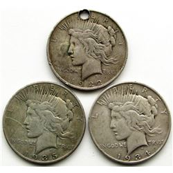 3 - CIRC OR BETTER SILVER DOLLARS;