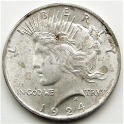 1924 PEACE DOLLAR AU