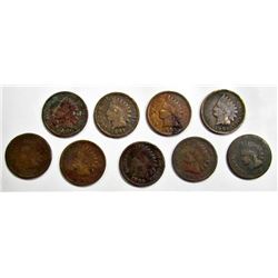 9-INDIAN CENT AG/G MIXED DATES