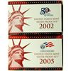 Image 1 : 2002 & 2005 U.S. MINT SILVER PROOF SETS